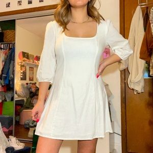 white linen dress